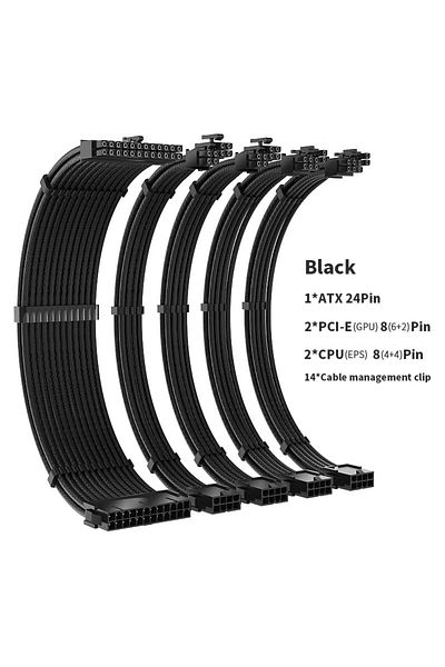 Choice H TEUCER TC-35 Series PSU Extension Cable Kit Solid Color Cable Solid Combo 350mm ATX24Pin PCI-E8Pi.