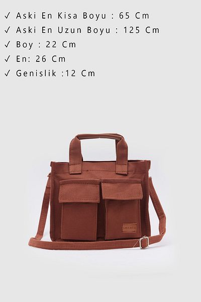 Shanta Tile D09 Geantă de mână și de umăr pentru femei, cu 2 buzunare cu snap, curea reglabilă