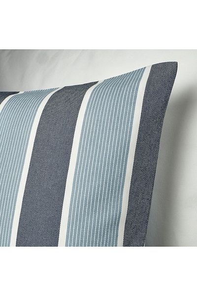 IKEA غطاء وسادة كورالبوسك ٥٠×٥٠ سم - مخطط، قطن وجوت، متين، صديق للبيئة، قابل للغسل في الغسالة