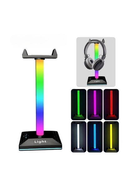 MultiZone RGB Oyuncu Kulaklık Standı Gamer Modlu 10 Işıklı USB Girişli