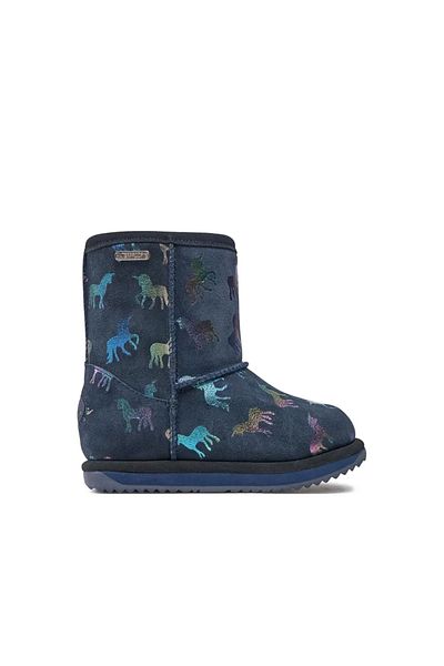 EMU Australia حذاء Rainbow Unicorn Brumby للأطفال باللون الأزرق للجنسين حذاء للأطفال K12373