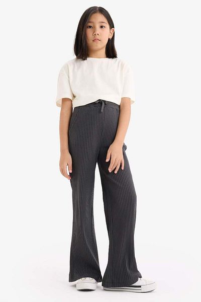 DeFacto Girl's Flexible Waisted Corded Wide Leg Wide Leg Pants E1836A825Sm