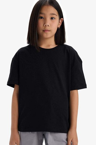 DeFacto Tricou de bază cu mânecă scurtă pentru fete, sezon nou