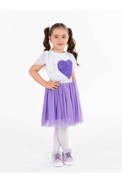 Civil Girls Lilac Color Girls' T-Shirt (Age Range: 4-9 Years)