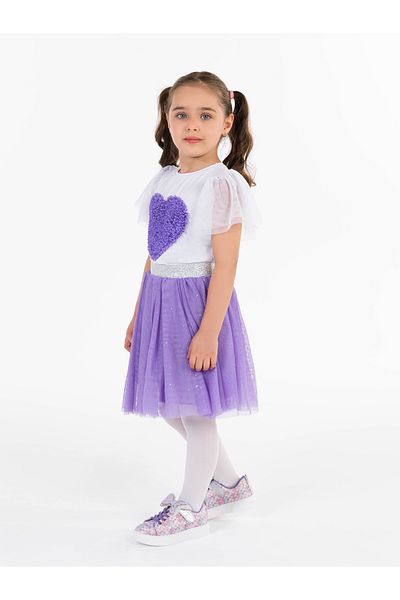 Civil Girls Lilac Color Girls' T-Shirt (Age Range: 4-9 Years)