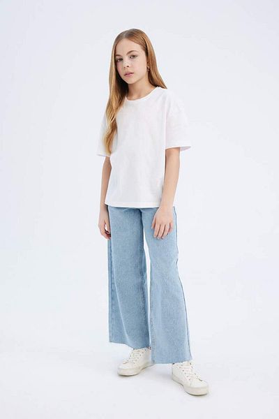 DeFacto New Season Girl's Relax Fit Crew Neck Basic Plain Short Sleeve T-Shirt