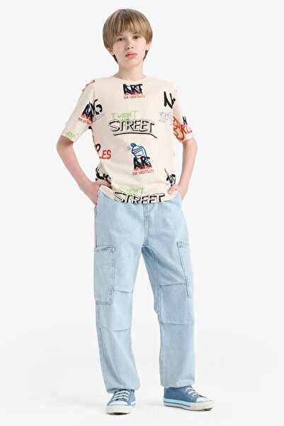 DeFacto Erkek Çocuk Paraşüt Jean Pantolon D6821A825SM