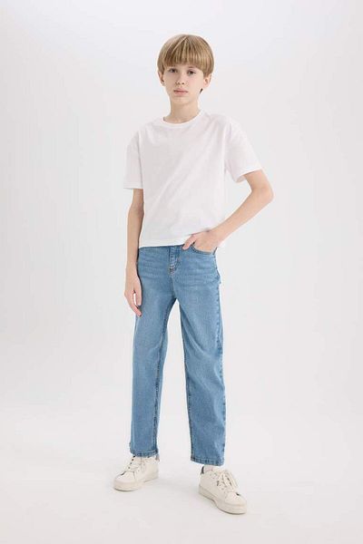 DeFacto New Season Boy's Loose Fit Straight Leg Basic Straight Jean Trousers