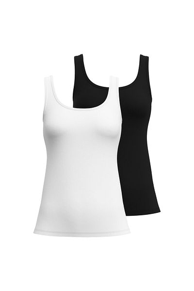 Calida Damen Tank Top 2er Pack - Essential Cotton, Unterhemd, Top, Jersey, einfarbig
