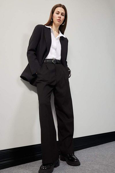 DeFacto New Season Oversize Wide Fit Buttoned Basic Plain Blazer Jacket