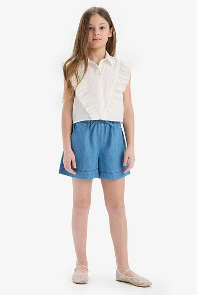 DeFacto New Season Girls' Children's Day, 23 April, Crop Cotton Sleeveless Shirt