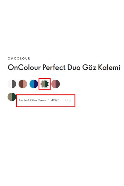 Oriflame Oncolour Perfect Duo Eye Pencil Jungle & Olive Green 41370