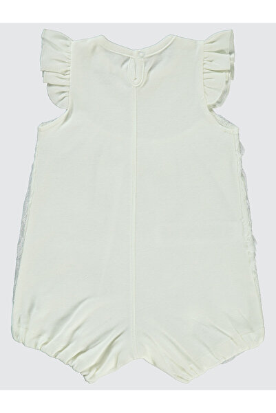 Pierre Cardin Kız Bebek Patiksiz Tulum 3-12 Ay Ekru