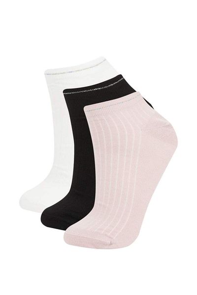 DeFacto New Season Women's Seamless 3-Piece Bamboo Booties Socks
