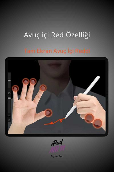 Fuchsia iPad AIR M3 Chip A3267 A3269 2025 متوافق مع قلم الكتابة والرسم الذي لا يستشعر راحة اليد