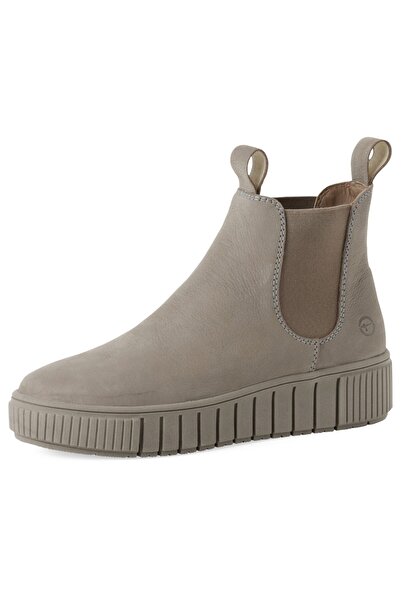Tamaris Damen Elegante Stiefelette Chelsea 1-25403-43 Grau 200 Grey Leder Mit Removable Sock
