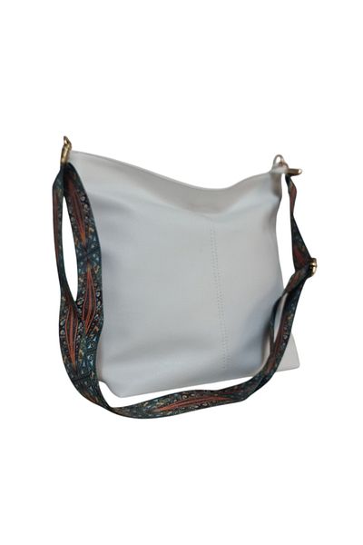 Gloria Settems White Women's Shoulder Bag with Column Strap