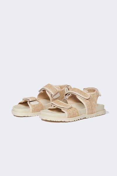 DeFacto New Season Women's Double Banded Flat Sole Straw Slippers