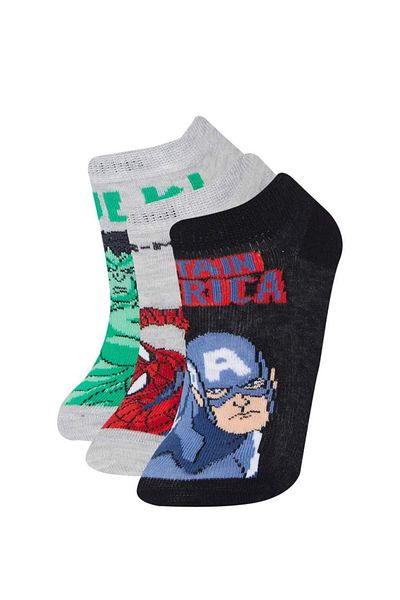 DeFacto New Season Boy's Marvel 3-Piece Cotton Booties Socks