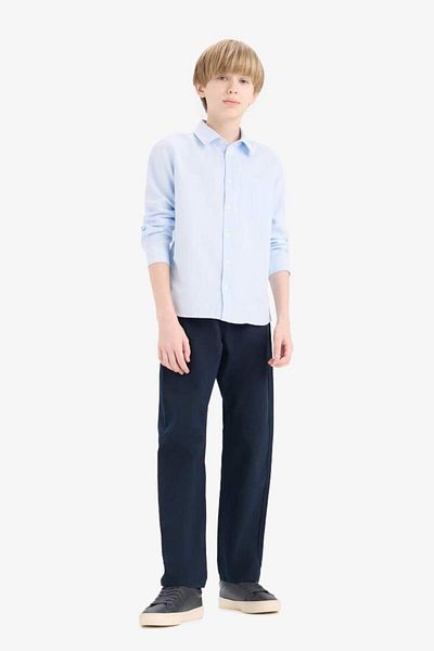 DeFacto New Season Boys Polo Neck Oxford Long Sleeve Shirt