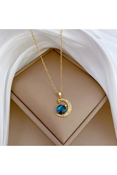 Choice قلادة C Light فاخرة من الفولاذ التيتانيوم سلسلة النجوم للنساء باللون ا...