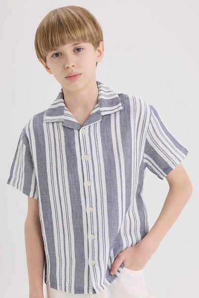 DeFacto New Season Boy's Oversize Wide Fit Polo Neck Short Sleeve Shirt