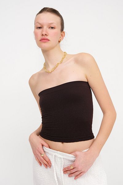 Addax Strapless Textured Bustier B0513