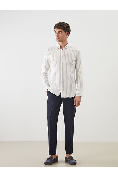 LC Waikiki Slim Fit Long Sleeve Striped Men's Shirt