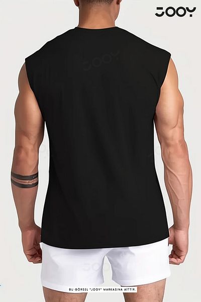 Jooy Dumbbell - Barbell Printed Training Athlete's Tank Top Oversize Sleeveless T-Shirt