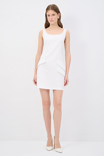 adL Cep Kapak Detaylı Kolsuz Elbise