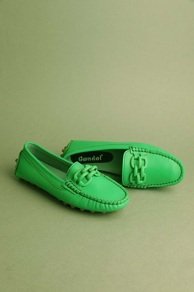 Gondol Mocasnic de damă verde 37 Tamaç Giambi Classic