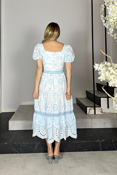 gesmoda Manșon cu balon albastru G1370, rochie festonată și lungimi Bahtiyar