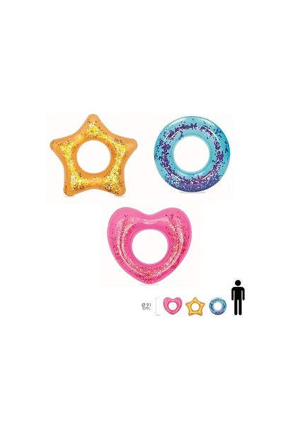 BESTWAY Glitter Fusion Swim Ring Asst 91cm - 1 Piece