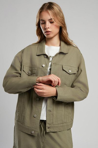 Lee Cooper Puble Γυναικείο Υφαντό Μπουφάν Α. Χακί
