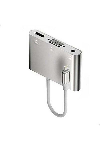 Generic 1080P Lightning To Hdmi Vga Audio Adapter For Iphone7 6/6S/5S/Ipad Ipod Hdtv Silver