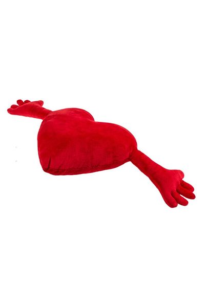 BM GİFT DESİGN Red heart pillow, made of plush, with hands, 70 cm