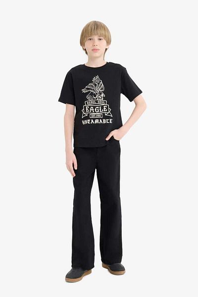 DeFacto New Season Boy's Crew Neck Printed Short Sleeve T-Shirt