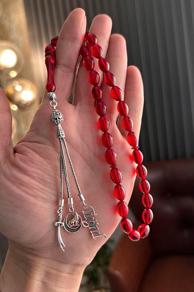 dergah tesbih Bozkurt Zülfikar Name Design Fire Amber Rosary