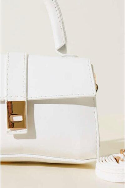 MODAM HİFA Geantă de mână, braț și umăr pentru femei cu curea reglabilă cu închidere cu capse din piele artificială L:11 E:19 L:7 cm