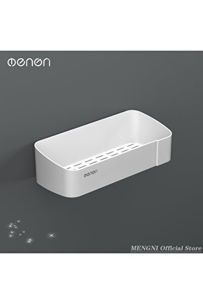 Choice رفوف زاوية الحمام MENGNI مستطيلة بيضاء، رف تنظيم تخزين المطبخ، شامبو م...