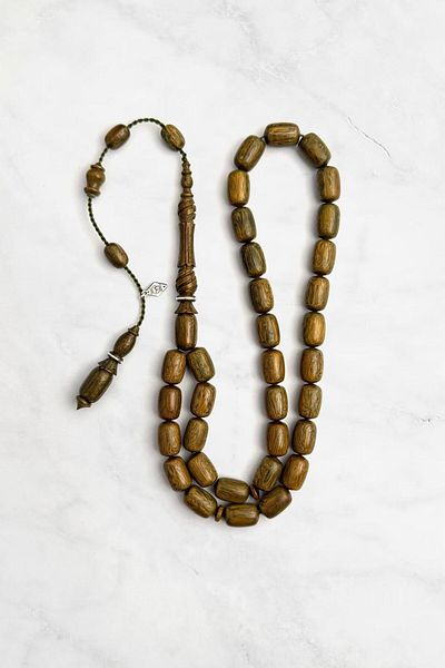 dergah tesbih Master Bekir Deveci Carved İmame Scented Rosewood Rosary