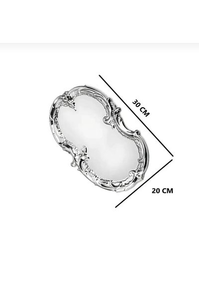 SEVA ÇELİK Stainless Steel Model 1 Piece Service Presentation Serial Number Dantel Motif in Tray