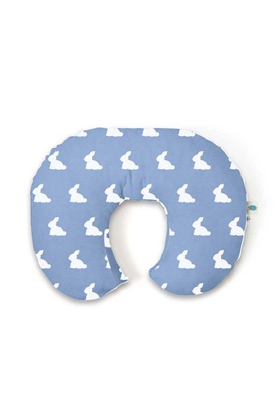 DEUX LAPINS 100% Cotton Muslin Baby Breastfeeding Support Pillow - Mono Lapin Royal Blue