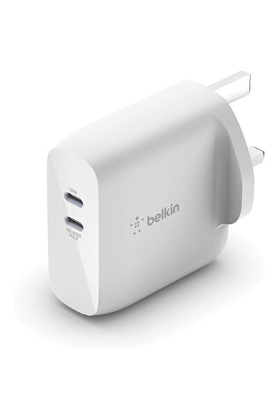 Belkin BoostCharge Pro Dual USB-C PD GaN Wall Charger 63W - White