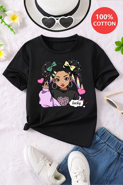 MYADA Premium Lucky Baby Girl Štampano Trend Girl Child T-shirt 23565-66-67