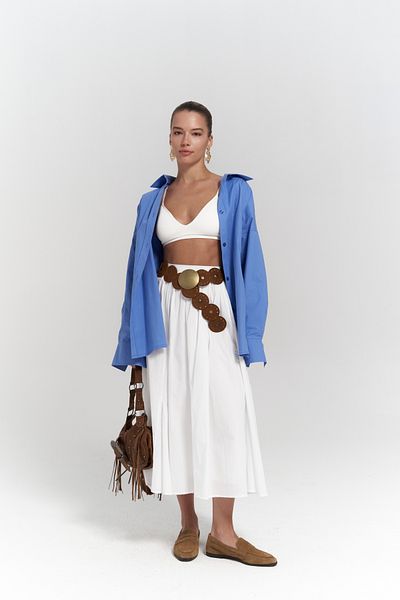 Mai Cămașă albastră oversize Phoebe