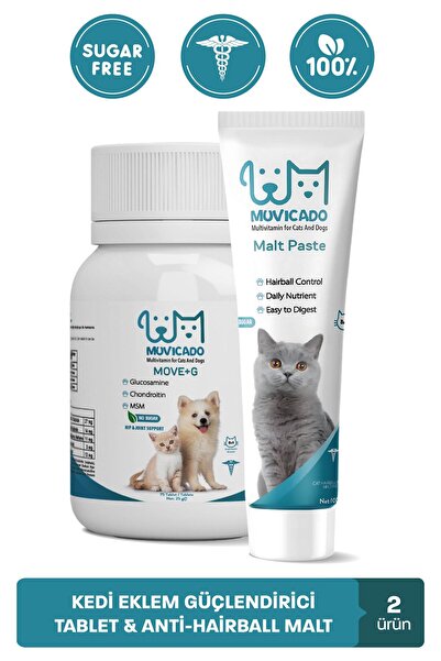 muvicado Yavru Kedilerde Eklem ve Tüy Sağlığı Destekleyici Tablet & Malt Macu...