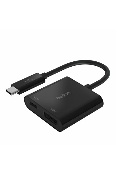 Belkin محول USB-C إلى HDMI+شحن - أسود