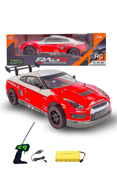 ESD 1:10 Scale High-Speed 4x4 Drift RC Vehicle 27 MHz with LED Wheels With Rechargeable Battery