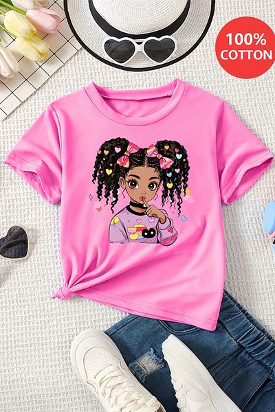 MYADA Tricou pentru fetiță cu imprimeu Trend pentru fetiță 23565-66-67